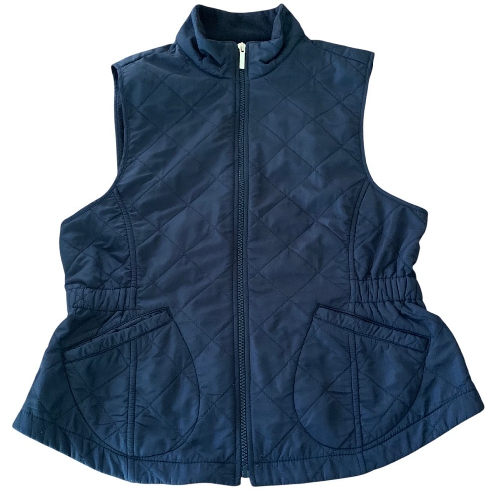 Bit & Bridle Womens Quilted Fleece Lined Equestrian Black Riding Vest Sz M